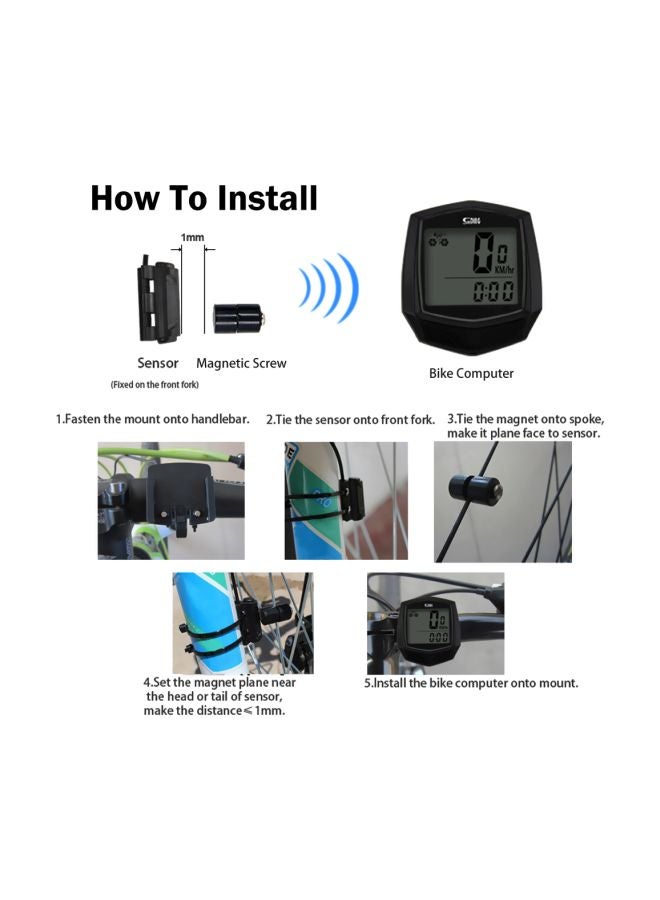 SunDING - Bicycle LCD Screen 18x10x3cm - Image 1