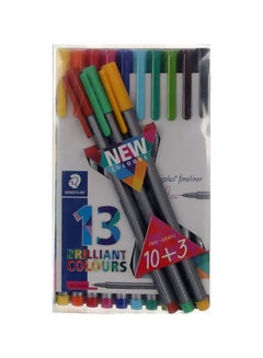 STAEDTLER 13-Piece Triplus Ballpoint Fine Liner Pen Set Multicolour 