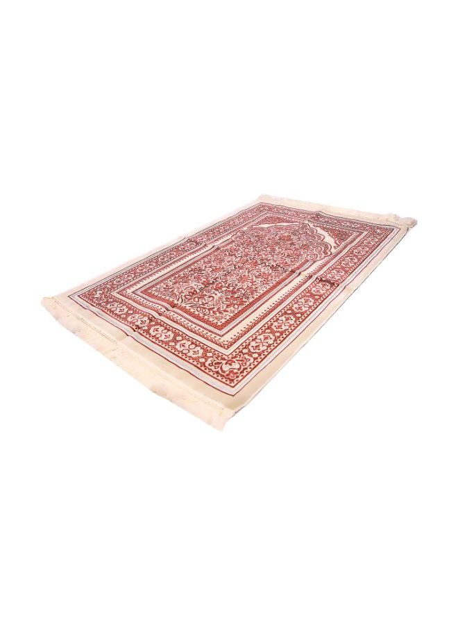سجادة صلاة تركية مخملية أحمر / بيج 80x120سم