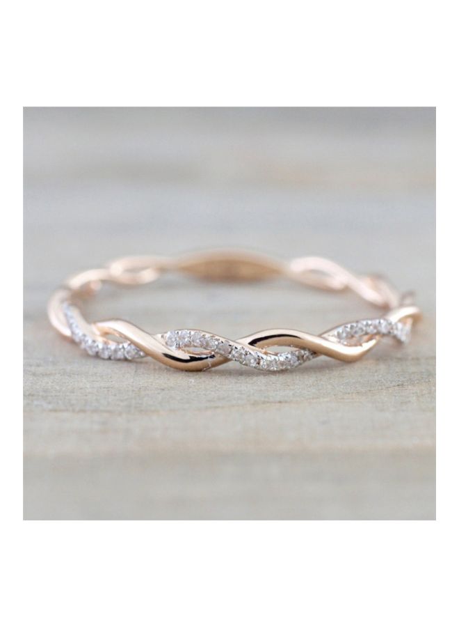 Diamond Studded Twisted Ring