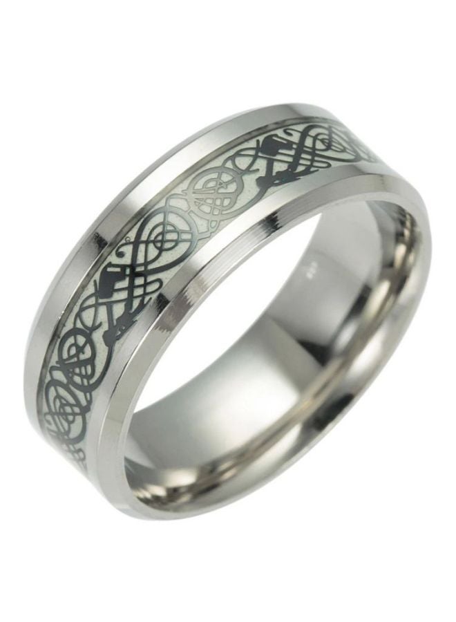 Titanium Steel Dragon Textured Fluorescent Ring - Image 1
