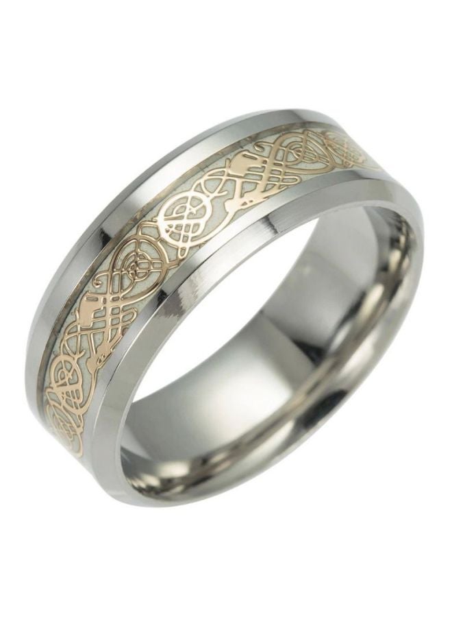 Titanium Steel Dragon Textured Fluorescent Ring - Image 1