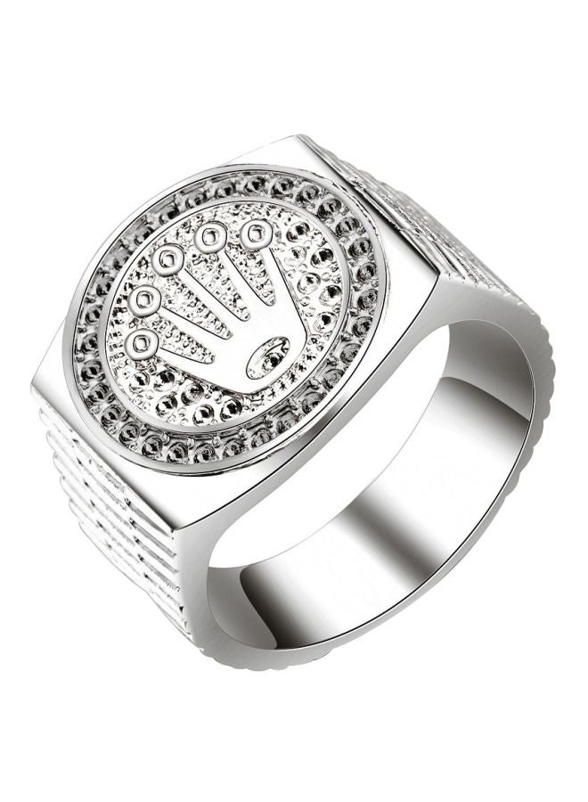 Zinc Alloy White Gold Plated Hip Hop Rock Crown Ring  - Image 1