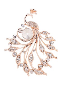 Peacock Modeling Stone Studded Brooch
