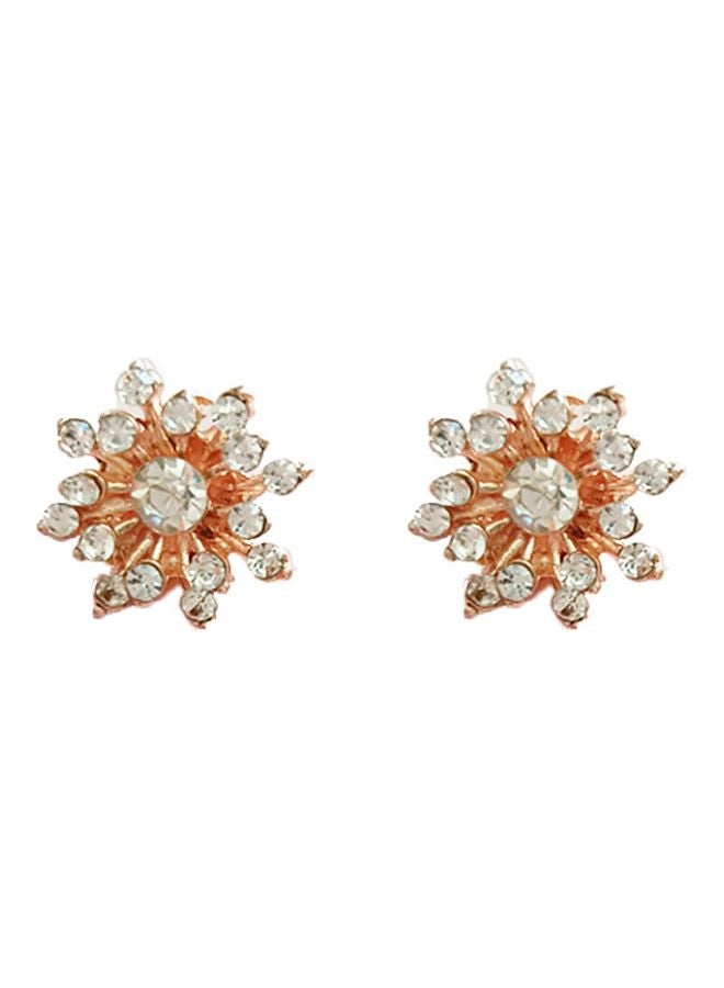 5-Pair Zircon Studded Flower Shape Hand Jewellery 