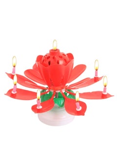 Generic Rotating Lotus Flower Musical Candle 6 x 11cm  - Image 2