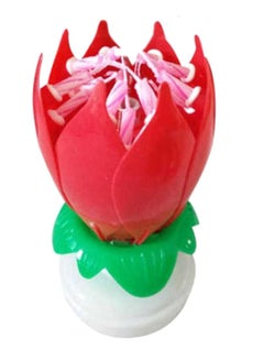 Generic Rotating Lotus Flower Musical Candle 6 x 11cm  - Image 1