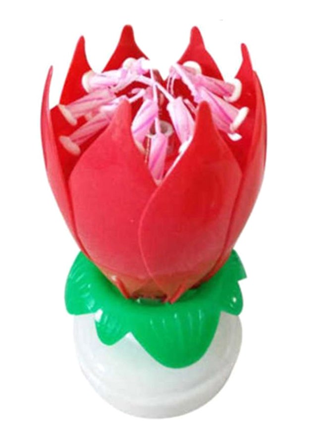 Generic Rotating Lotus Flower Musical Candle 6 x 11cm  - Image 1