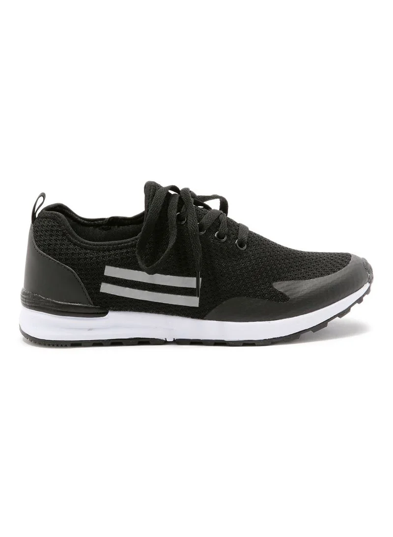 BRAVE SOUL Reflective Side Striped Trainers Black