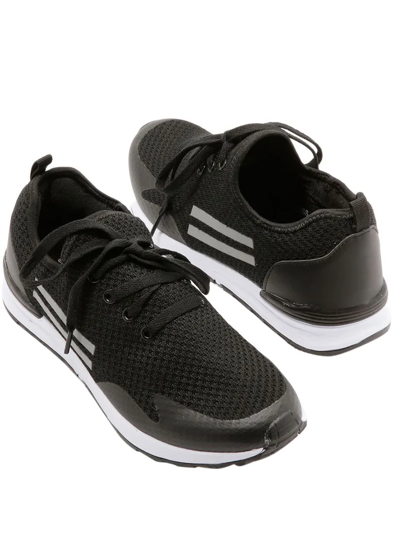 BRAVE SOUL Reflective Side Striped Trainers Black