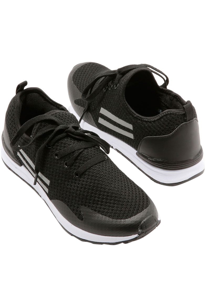 BRAVE SOUL Reflective Side Striped Trainers Black  - Image 5