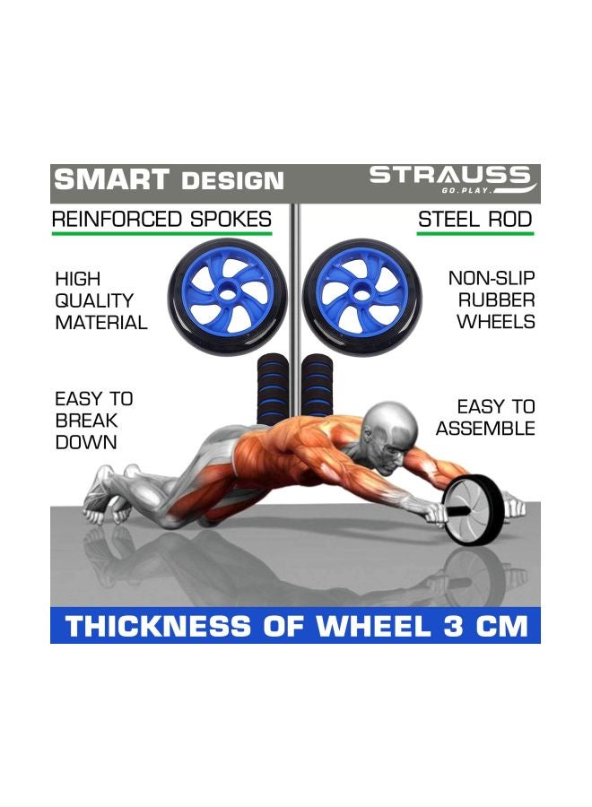 STRAUSS - Double Wheel Ab Exerciser One Size - Image 1