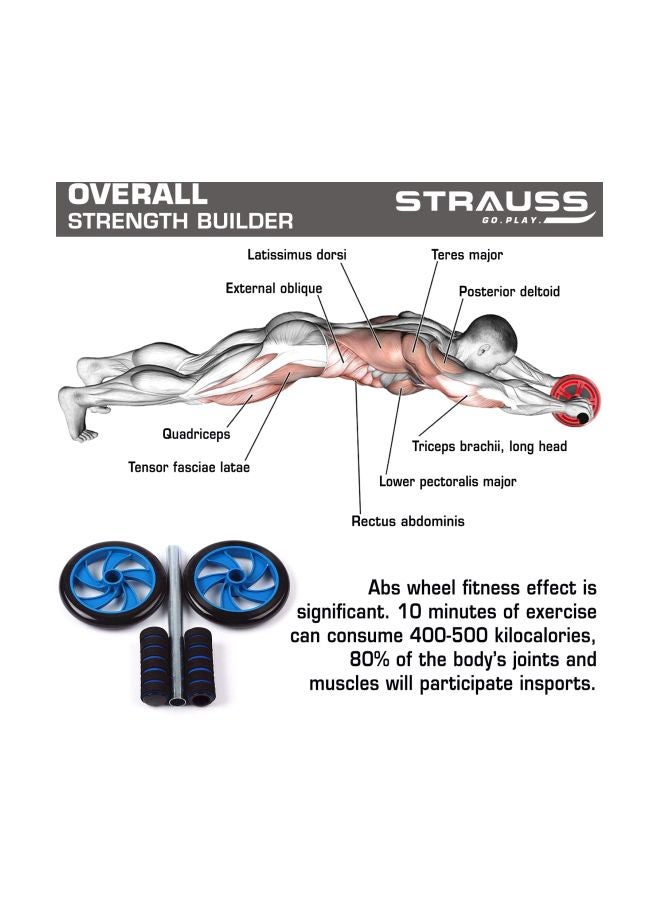 STRAUSS - Double Wheel Ab Exerciser One Size - Image 1