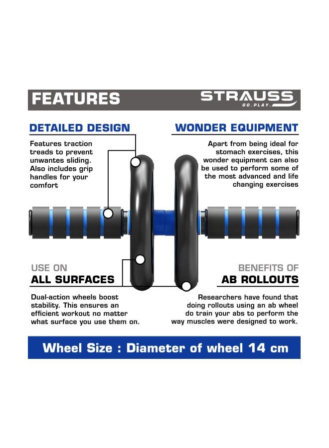 STRAUSS - Double Wheel Ab Exerciser One Size - Image 1