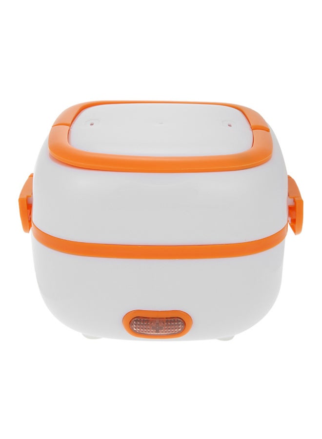 Multifunctional Electric Heating Lunch Box White/Orange 17.7x16.5x17.5centimeter