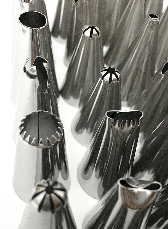 48-Piece Cake Decorating Turntable Set Silver - Image 2