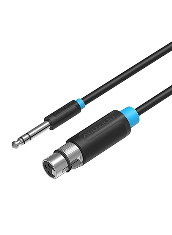 VENTION Audio 6.5mm Jack To XLR 3 Pin Female Microphone Mic Cable Black/Silver 