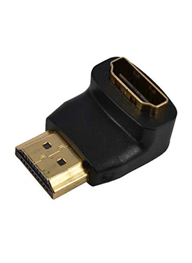 فينشن - محول من HDMI ذكر إلى HDMI أنثى بتصميم زاوية مقاس 90 درجة أسود/ذهبي - Image 1