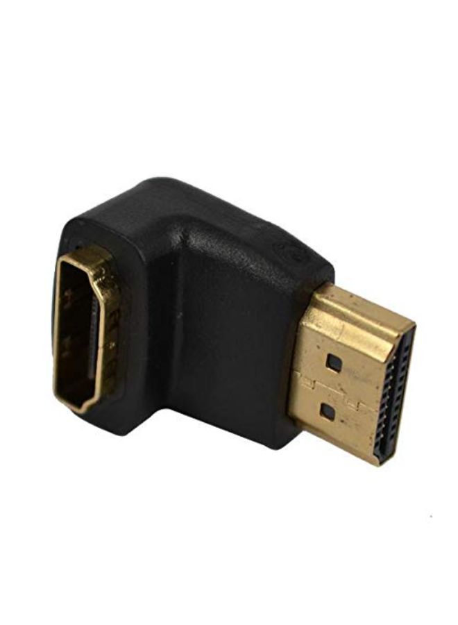 فينشن - محول من HDMI ذكر إلى HDMI أنثى بتصميم زاوية مقاس 90 درجة أسود/ذهبي - Image 1