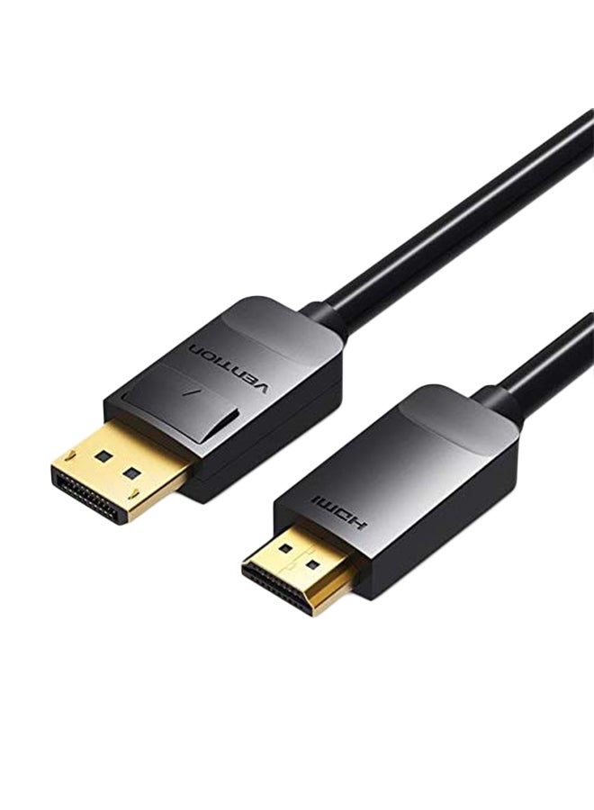 فينشن كابل من HDMI ذكر إلى 4k DP ذكر أسود/ذهبي - Image 1