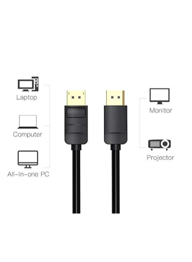 فينشن كابل من HDMI ذكر إلى 4k DP ذكر أسود/ذهبي - Image 2