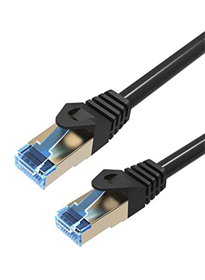 فينشن كابل تصحيح شبكة Cat7 مزدوج الحماية بمقبس RJ45 ببروتوكول SSTP أسود/ذهبي