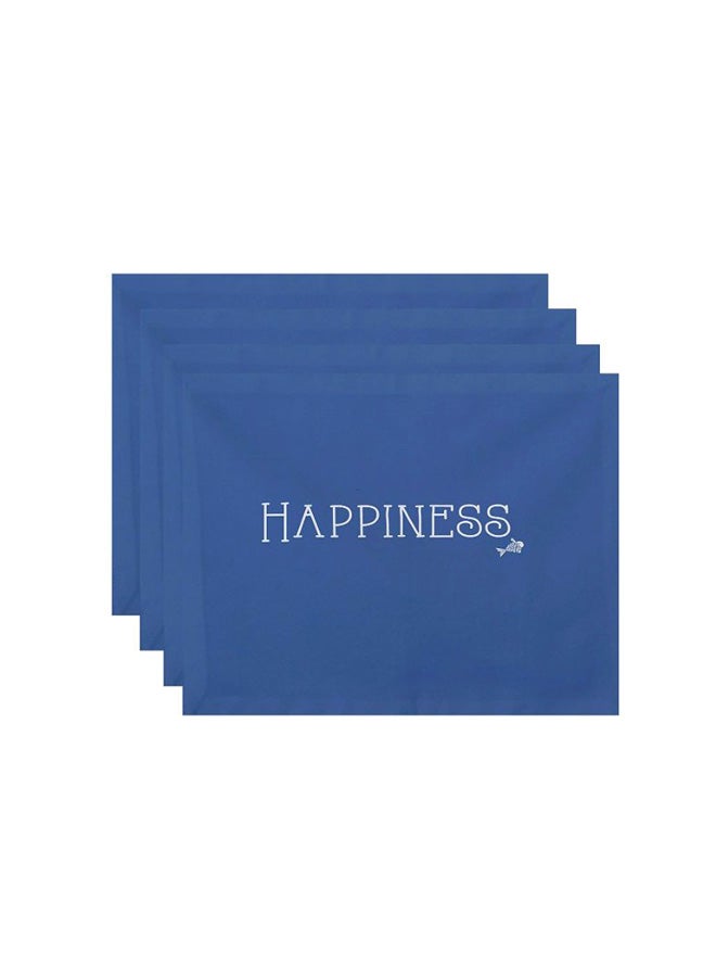 E by design 4-Piece Happiness Printed Placemat Blue 18 x 14inch 