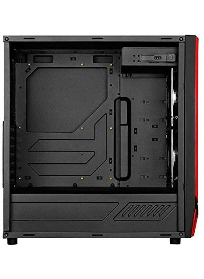 ATX Mid Tower Gaming Computer Case Black/Red