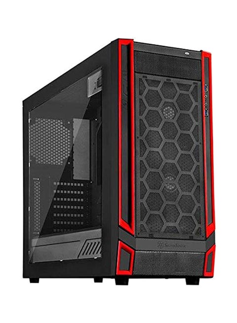 ATX Mid Tower Gaming Computer Case Black/Red