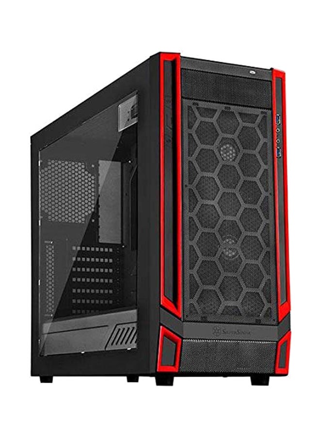 ATX Mid Tower Gaming Computer Case Black/Red