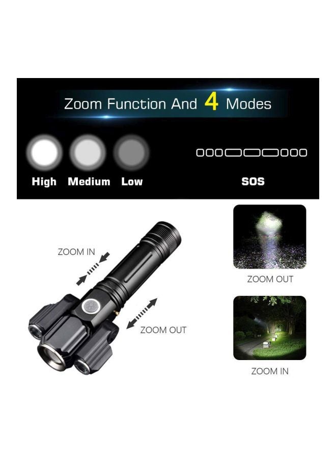 صن شاين مصباح يدوي كهربائي بإضاءة LED ب3 رؤوس أسود 14.6Ø³Ù†ØªÙŠÙ…ØªØ± - Image 4