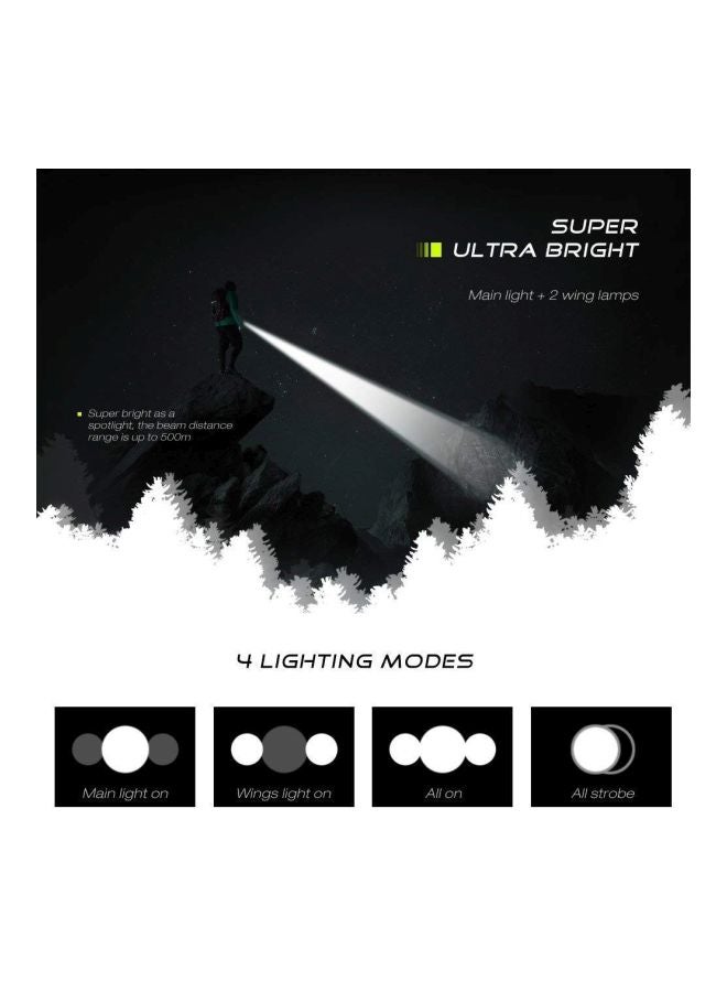 Sunshine Electric LED Torch With 3 Head Black 14.6cm - Image 5