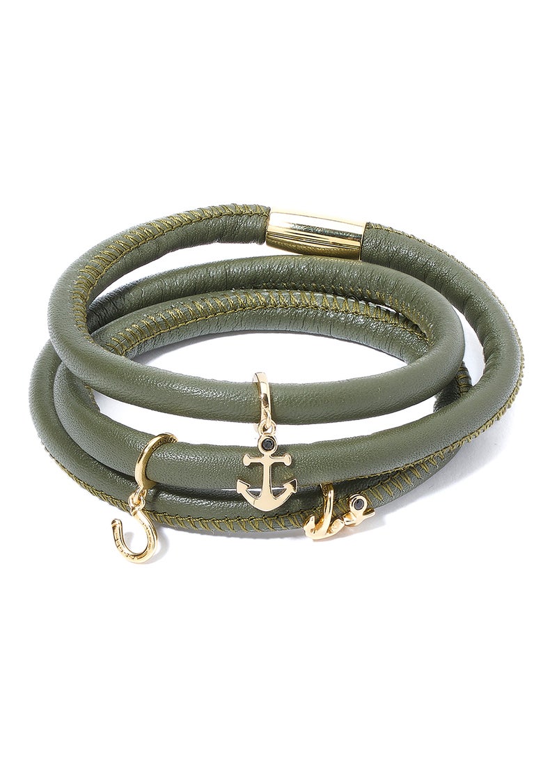 CHRISTINA DESIGN LONDON Sterling Silver Bracelet With North Star And Peridot Snake Gemstone  - Image 1
