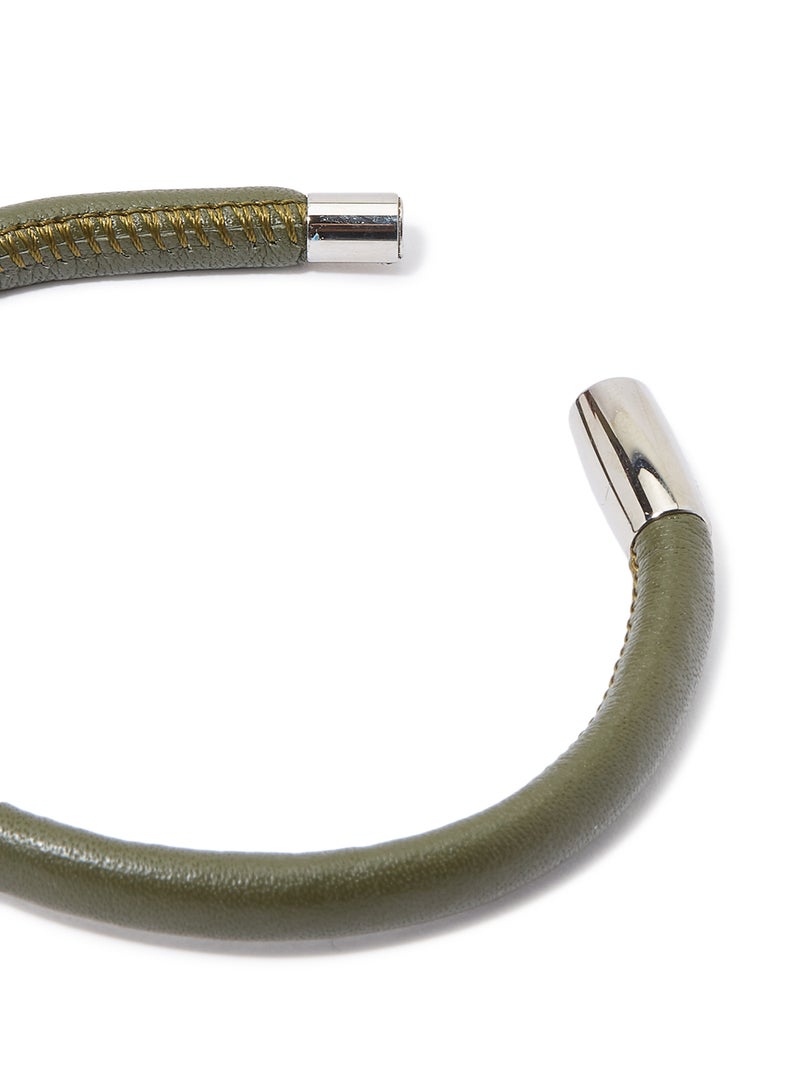 CHRISTINA DESIGN LONDON Peridot Snake Pattern Leather Bracelet - Image 3