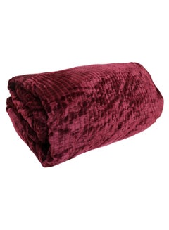 Soft flannel Check Soft Fleece Double Blanket Cotton Wine Red 152x127cm 