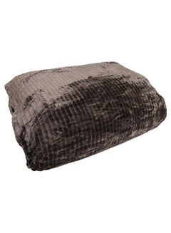Soft flannel Check Soft Fleece Double Blanket Cotton Brown 200x150cm 