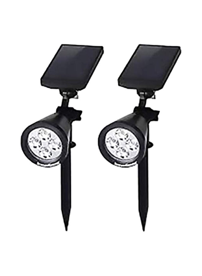 Generic 2-Piece Solar Powered Spot Light Set Black  - Image 1