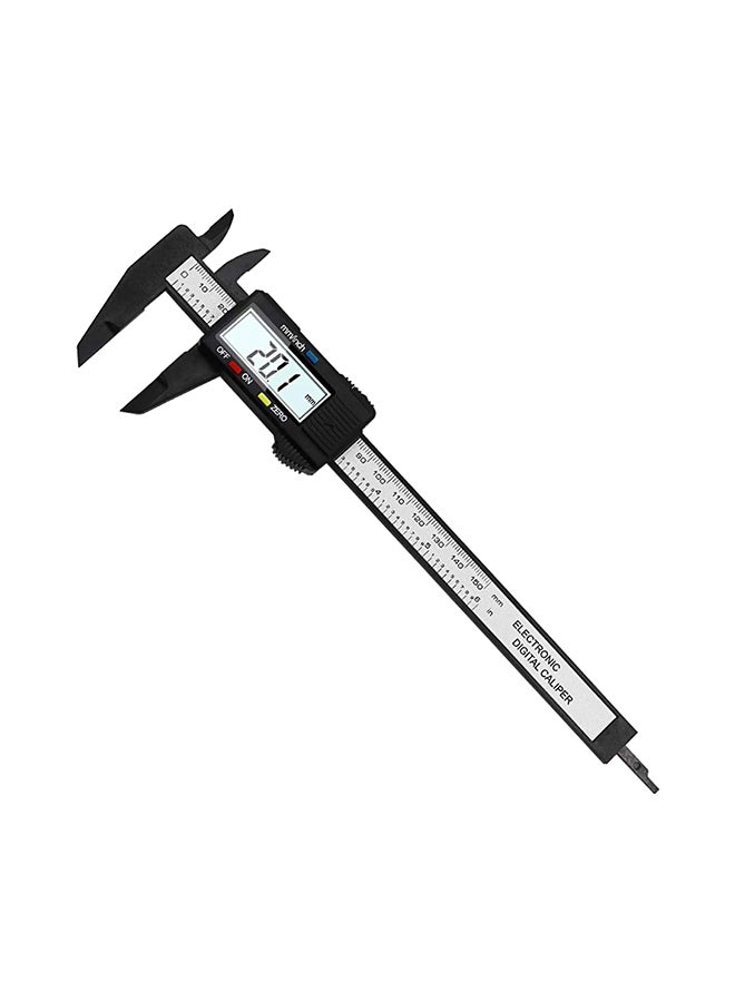 Gerenic Lcd Digital Electronic Carbon Micrometer Black 2.8x25.4x9.4centimeter - Image 1