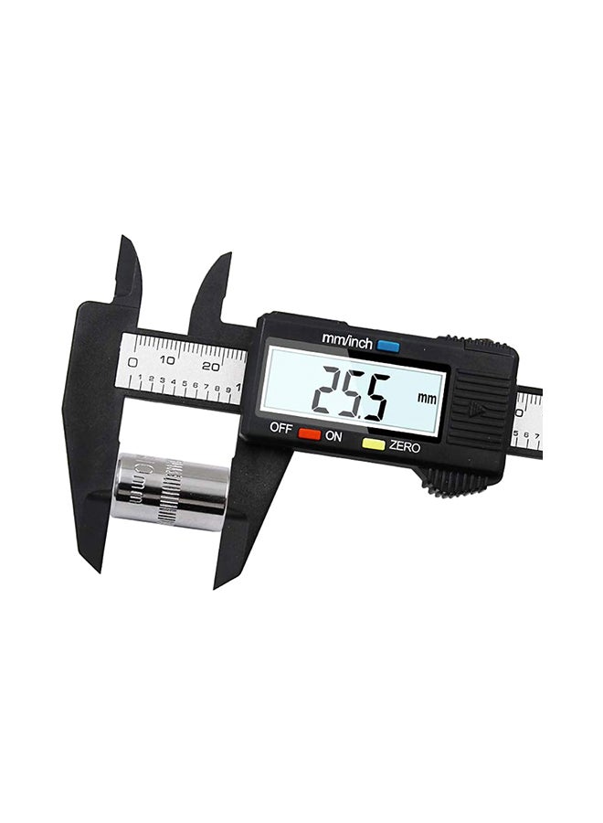Gerenic Lcd Digital Electronic Carbon Micrometer Black 2.8x25.4x9.4centimeter - Image 3