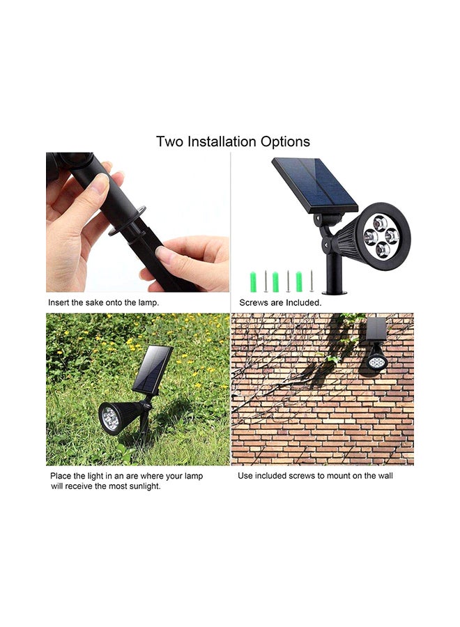 جيرينك مصباح فناء يعمل بالطاقة الشمسية للأماكن الخارجية أسود - Image 2