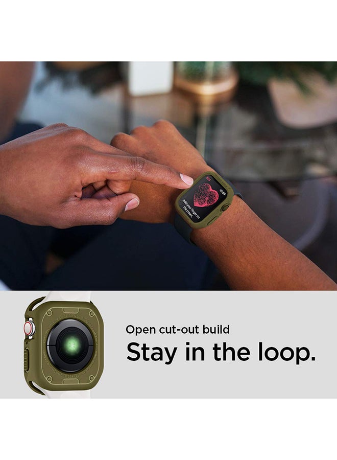Spigen Rugged Armor Protector Apple Watch Series 8 / 7 (45mm) and Series 6/SE2/SE/5/4 (44mm) Case Cover Olive Green  - Image 5