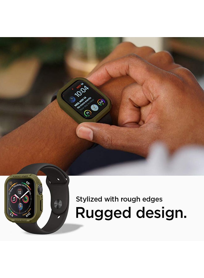 Spigen Rugged Armor Protector Apple Watch Series 8 / 7 (45mm) and Series 6/SE2/SE/5/4 (44mm) Case Cover Olive Green  - Image 4