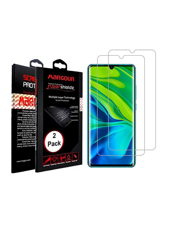 مارجون لاصقتا حماية للشاشة من الزجاج المقوى لهاتف شاومي مي نوت 10 شفاف - Image 2