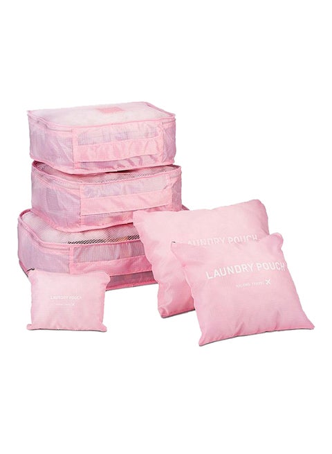 6-Piece Laundry Packing Pouch Set Pink