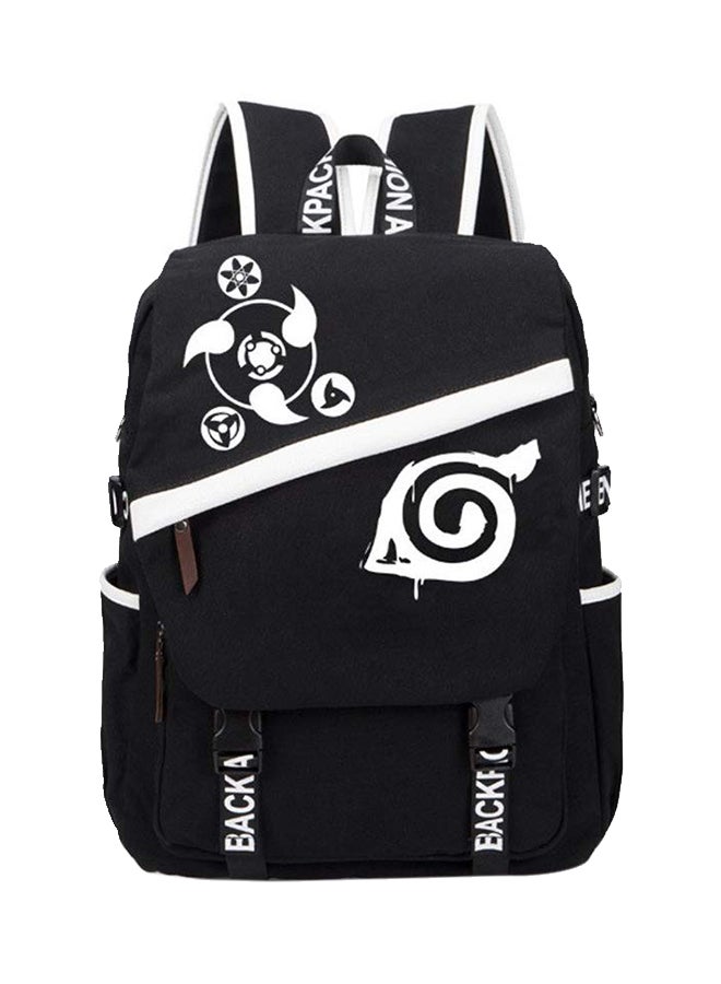 Naruto Hatake Kakashi Student Backpack Black/White - Image 1