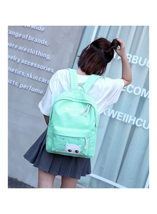 مجموعة حقيبة ظهر للمدرسة مكونة من 4 قطع أخضر - Image 2