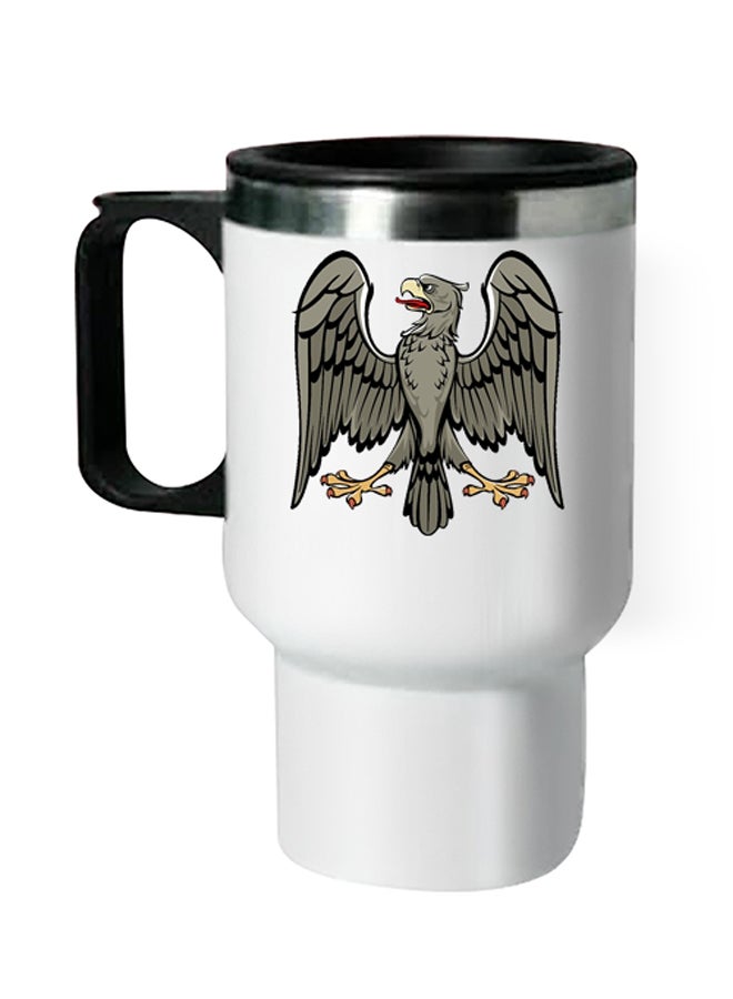 Eagle Printed Thermal Mug White/Grey 