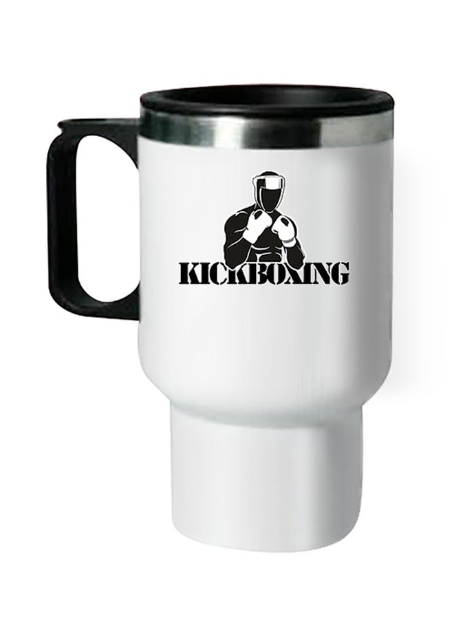 Kickboxing Printed Thermal Mug White/Black 