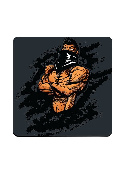 Man With Mask Printed Coaster Multicolour 9x9cm