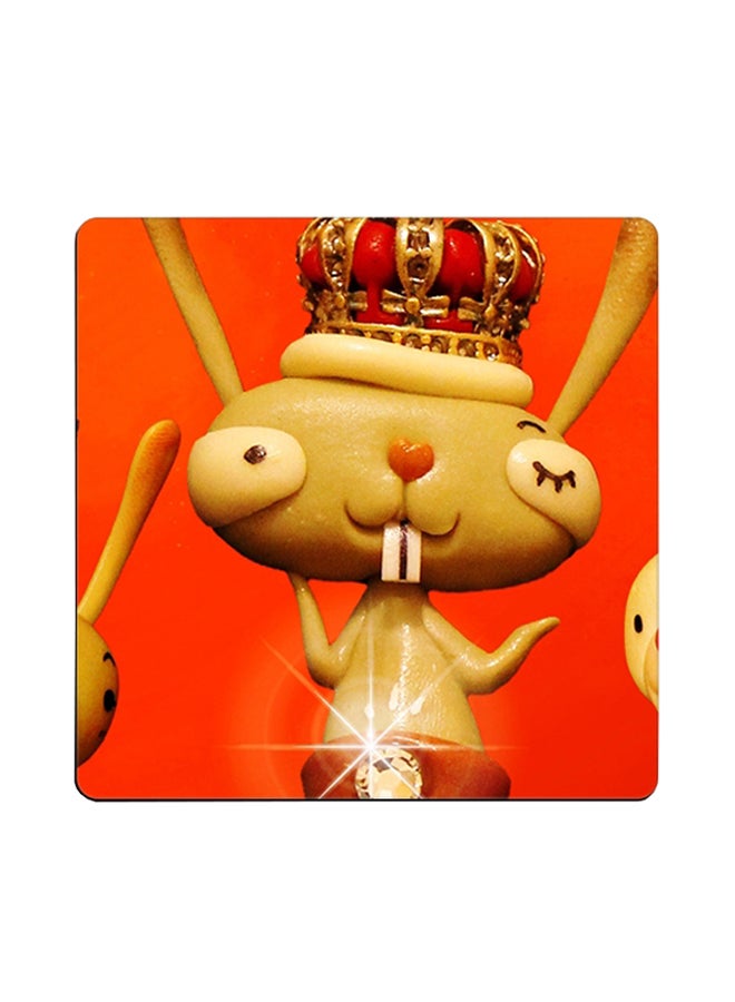 Generic - Rabbits Printed Coaster Multicolour 9x9cm - Image 1